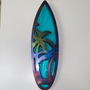 Tropical Surfboard with Palm Trees
